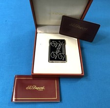 briquet S.T. DUPONT dans sa boite Métal argenté et laque de Chine TB état