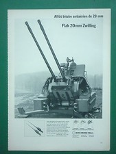 1970'S PUB RHEINMETALL AFFUT BITUBE AA 20 MM FLAK 20 MM ZWILLING FRENCH AD