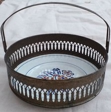 BISCUITS BRUN PRÉSENTOIR PANIER TÔLE ASSIETTE  PUBLICITAIRE ANNÉES 1950 TBE