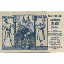 [#282606] Billet, Autriche, Melk, 20 Heller, château 1920-09-30, UNZ- Farine