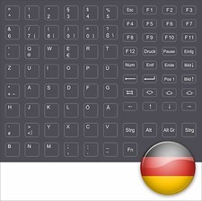 Autocollants de Clavier Clé Allemand Gris Foncé Dell C D-Ser