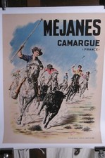 AFFICHE  MEJANES CAMARGUE GARDIANS TAUREAUX 