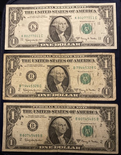 Lot billets usa 1 dollar - de, 3