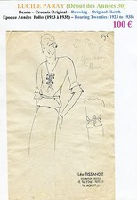 Lucile Paray Très Rare Croquis Original Encre de Chine Années Folles N° 596
