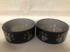 LOT DE 2 GAMELLES CERAMIQUE POUR CHIEN DIAMETRE 20cm, 1,4L motifs pattes