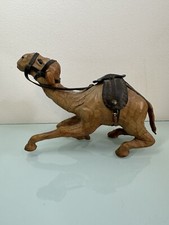 SUPERBE FIGURINE DE CHAMEAU ? DROMADAIRE ? EN CUIR Déco Vintage