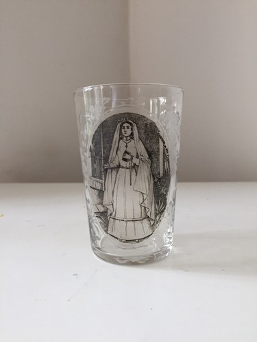 Ancien verre gobelet souvenir - ancien,
