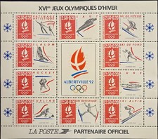 FRANCE - Bloc N° Yvert 14 Neuf XX - Jeux Olympiques Albertville 1992 TP 10 diff