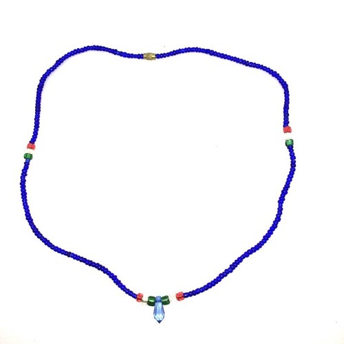Collier massai perles bleu - collier,