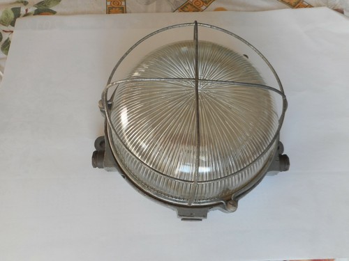 Lampe hublot ronde grille - lampe, à