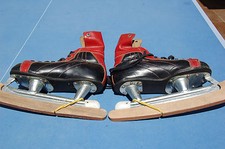 PATINS A GLACE ANCIENS FEMME CUIR 37  Noir et Rouge ----//CR//