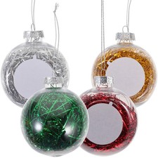  4 Pcs Boules Sapin De Noel Sublimation Décorations Noël Décoratives
