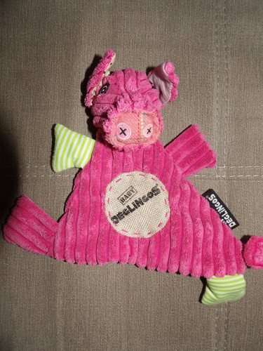 Doudou plat cochon rose - plat,