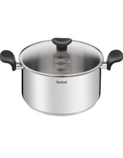 Faitout Tefal  5 Litres Couvercle En Verre Acier Inoxydable Induction Gaz Electr