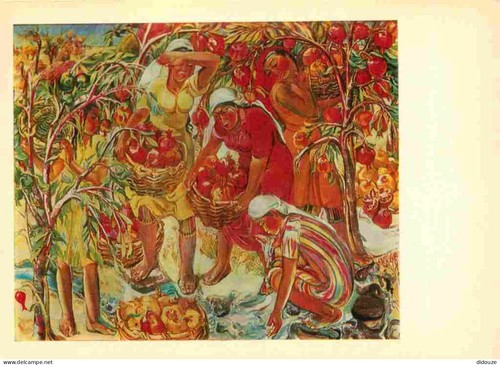 Postcard art painting - -,