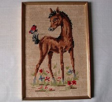 CHEVAL poulain TABLEAU canevas