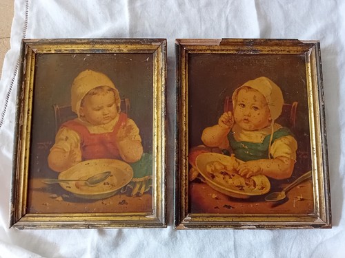 Rare paire tableaux signés - rare,