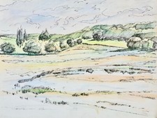 Claude VIETHO - Dessin original - Encre - Paysage 4