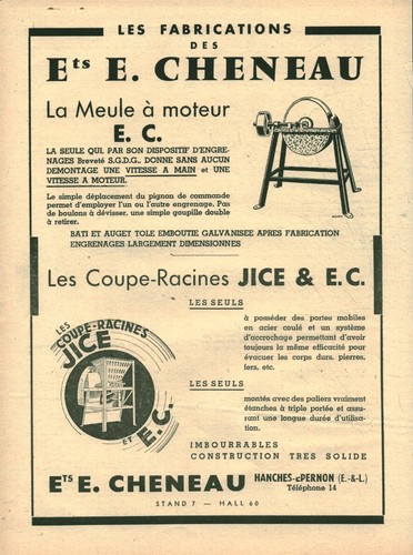 Publicité ancienne meule - , à