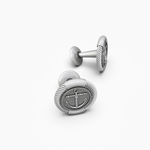Boutons manchette ancre - boutons,