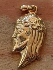 Médaille Religieuse Ancienne Jésus Christ Metal Doré 