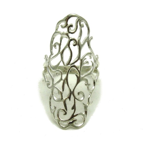 Bague longue argent massif - en,