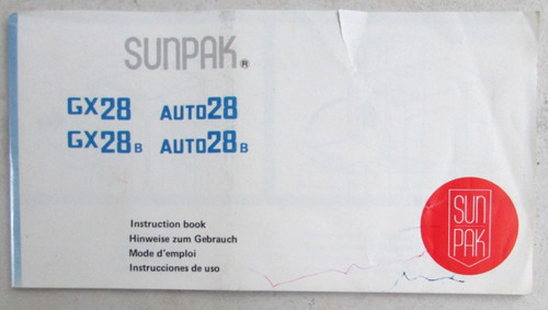 Mode emploi sunpak gx28 - sunpak, auto