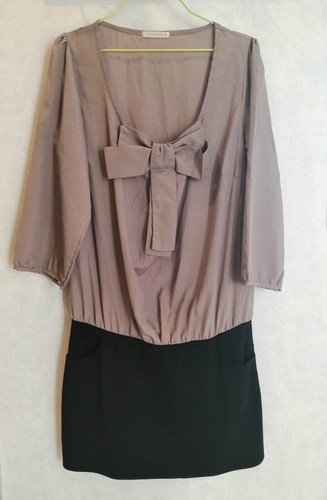Robe taupe noire haut - et,