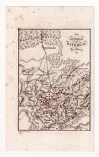 Carte XIXe Bataille Waterloo