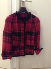 VESTE DE TAILLEUR  FEMME VESTE  WEILL T40  NOIR/ROUGE. TBE.