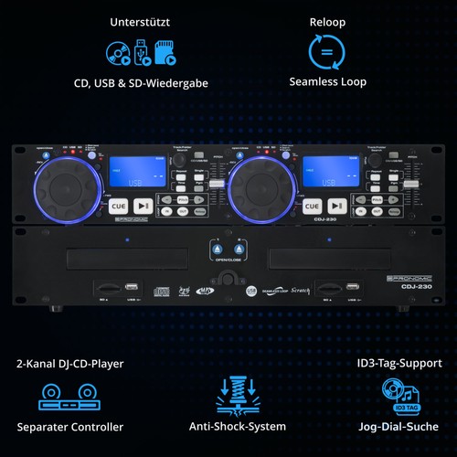 Platine double lecteur dj - lecteur,