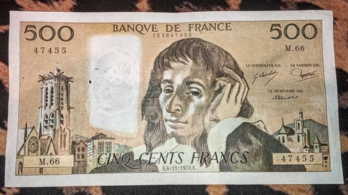 Billet 500 francs pascal - billet,