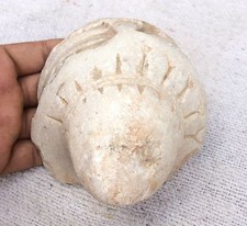 Vintage Ancien Original Main Sculpté Marbre Pierre Égyptien Visage Sculpture