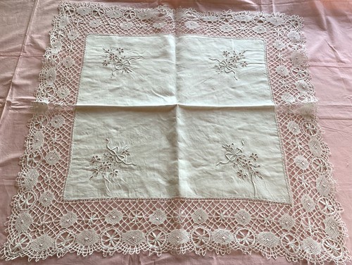 Ancienne nappe thé lin - ancienne,
