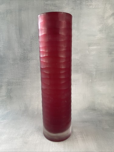 Vase tube verre - verre, rouge