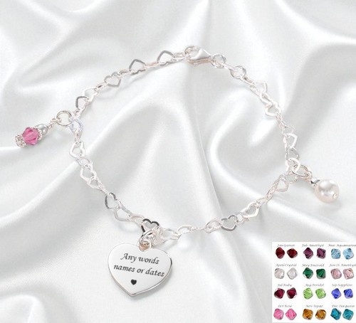 Gravé bracelet 925 cœur - bracelet,,