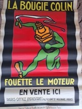 ANCIENNE AFFICHE LA BOUGIE COLLIN 1930 120X80 ,no émaillée .NO COPIE