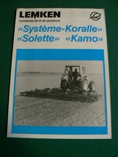 catalogue Agricole : LEMKEN combinés de lit de semence KORALLE SOLETTE KAMO