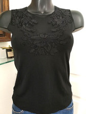 Top LAURA CLEMENT noir encolure et dos façon dentelle Taille 36 FR Très bon état