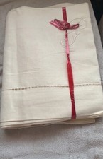 Vintage Superbe Drap Lin Neuf