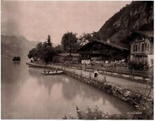 Suisse.Iseltwald Châlet.Photoglob.Photo mécanique.Vintage.21x27cm.Schweiz.C.1890