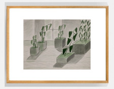 Andrée SAUNIER (1925-2015) Belle peinture scène d'intérieur design 1960 (21)