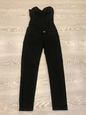 MAGNIFIQUE COMBINAISON MOULANTE BUSTIER PANTALON NOIR GUESS FEMME TAILLE XS 