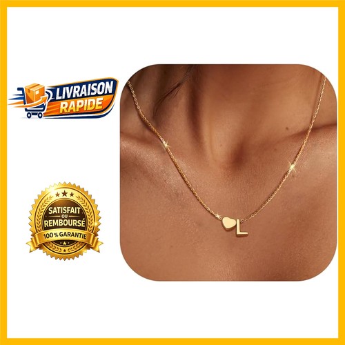 Collier initiale doré - doré, en