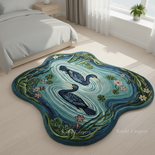 Tapis décor oiseau touffeté