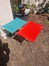SIÈGE PLIANT TOILE MÉTAL CAMPING PLAGE PÊCHE RÉTRO VINTAGE 🏕