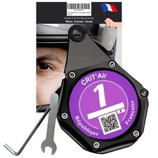 Porte Vignette Crit Air Moto Étanche ✪Marque Française✪ Support Vignette Crit...