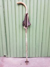 Ancienne canne siège pliante bâton bois cuir métal alu chasse pêche randonnée