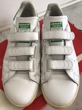 RARE Baskets blanc scratch Homme ADIDAS STAN SMITH Semelle Beige Jaune T 41,5