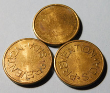 vintage LOT 3 JETON de PREVENTION SIDA aids SANTE MEDICAL token PRESERVATIF